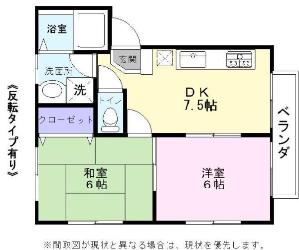 アグリヒサシ(2DK/1階)の間取り写真