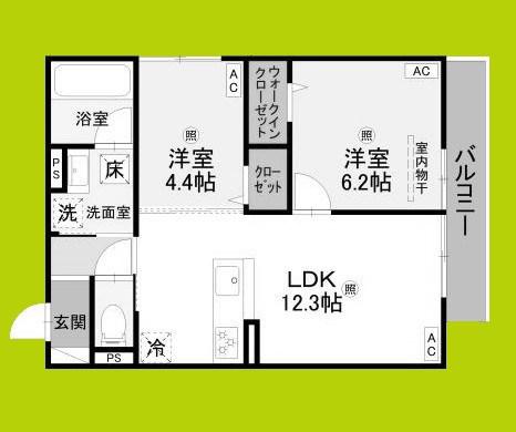 D-RESIDENCE岡町(2LDK/1階)の間取り写真