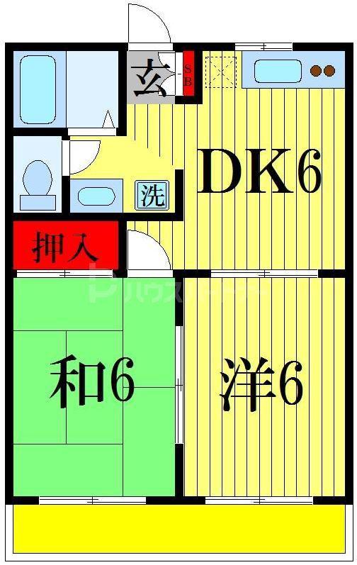 ハイツストーンリーク(2DK/2階)の間取り写真