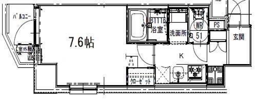 S-FORT板橋本町(1K/8階)の間取り写真