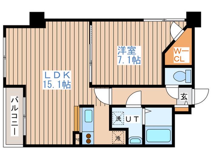 G・FLAT/512(1LDK/5階)の間取り写真