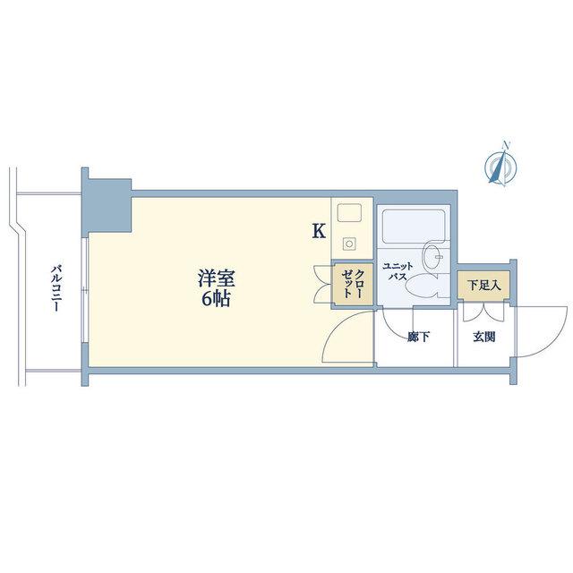 ライオンズガーデン新宿(ワンルーム/1階)の間取り写真