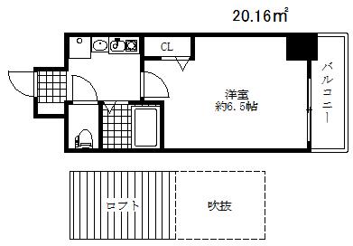 エステムコート神戸県庁前Ⅲフィエルテ(1K/3階)の間取り写真