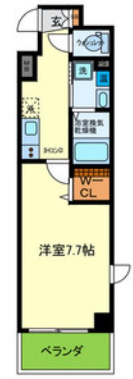 ブランシュ京橋(1K/2階)の間取り写真