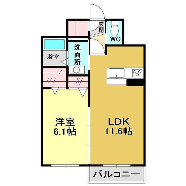シャーメゾン アウローラ(1LDK/1階)の間取り写真
