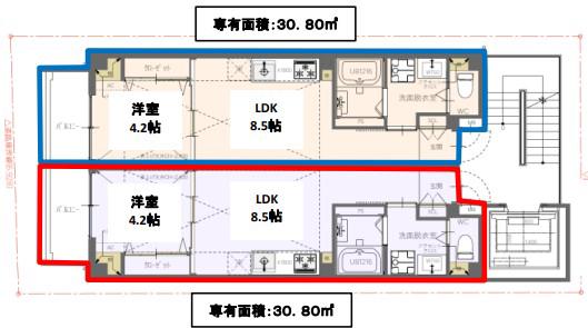 LUXE塚本(1LDK/5階)の間取り写真