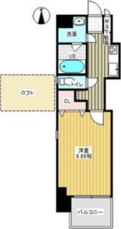 パルティール豊国通(1K/5階)の間取り写真