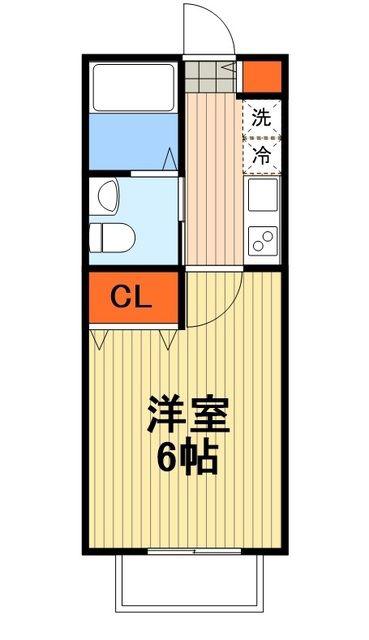 プライムコート浜野(1K/1階)の間取り写真