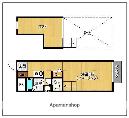 イノセント歯科大前(ワンルーム/2階)の間取り写真