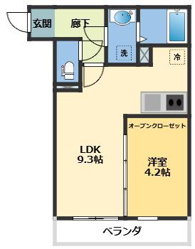 メゾン・ドゥ・アッシュ一之江(1LDK/2階)の間取り写真