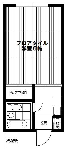 コーポY(ワンルーム/1階)の間取り写真