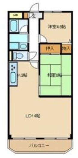 エムグランツ壱番館(2LDK/3階)の間取り写真