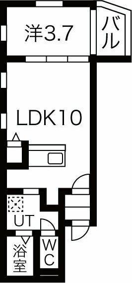 メルヴェイユ二ツ杁(1LDK/3階)の間取り写真