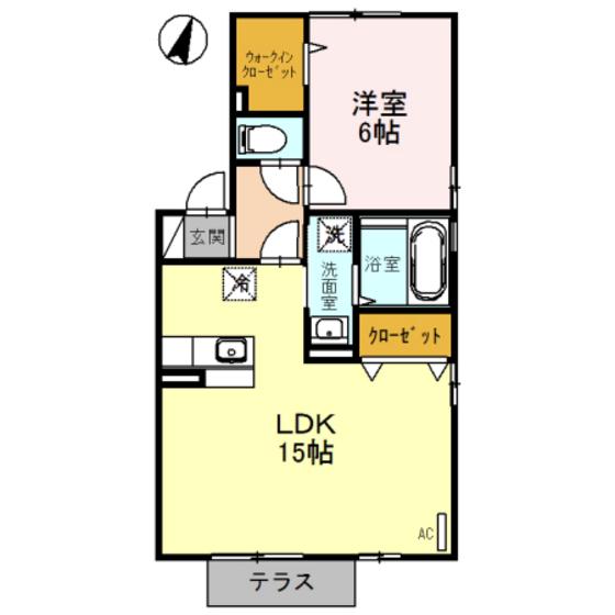 セジュール宝(1LDK/1階)の間取り写真