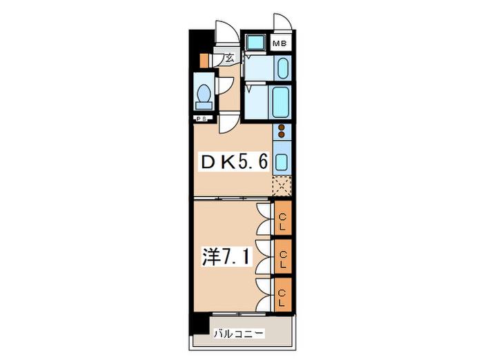 ヴェルコンシェール(1DK/8階)の間取り写真