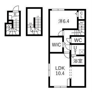 KD小白川(1LDK/3階)の間取り写真