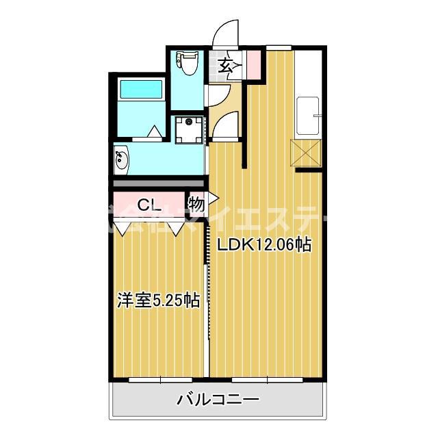 アンフィニNS(1LDK/2階)の間取り写真