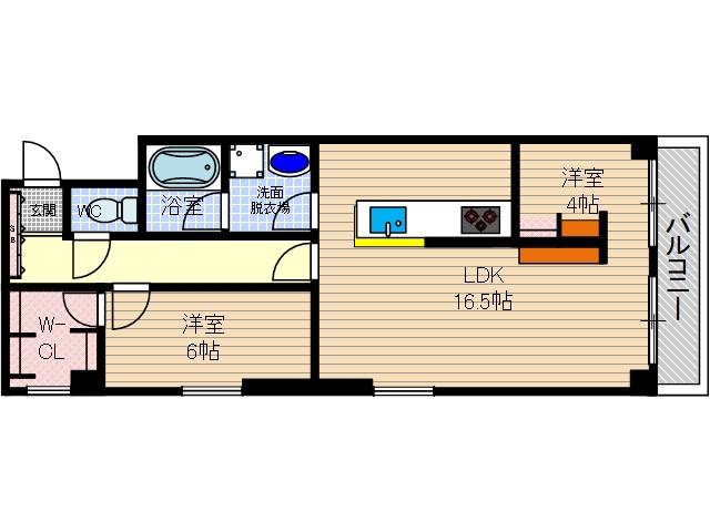 ハイグレード春日(2LDK/1階)の間取り写真