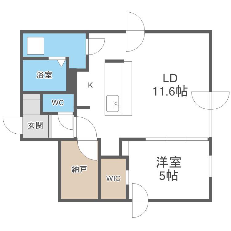 F/LEAD麻生(1SLDK/3階)の間取り写真