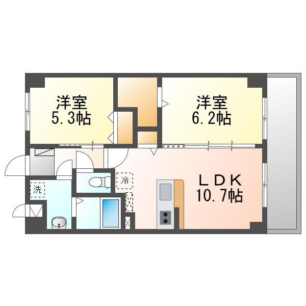 ヴィラ レグルスII(2LDK/1階)の間取り写真