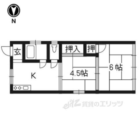 大橋マンション(2K/2階)の間取り写真