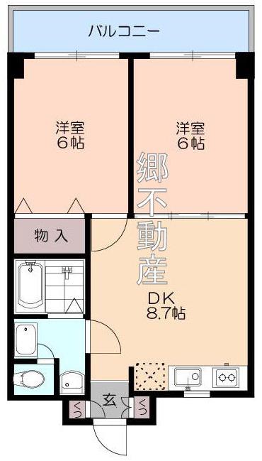 ドミール中延(2DK/4階)の間取り写真