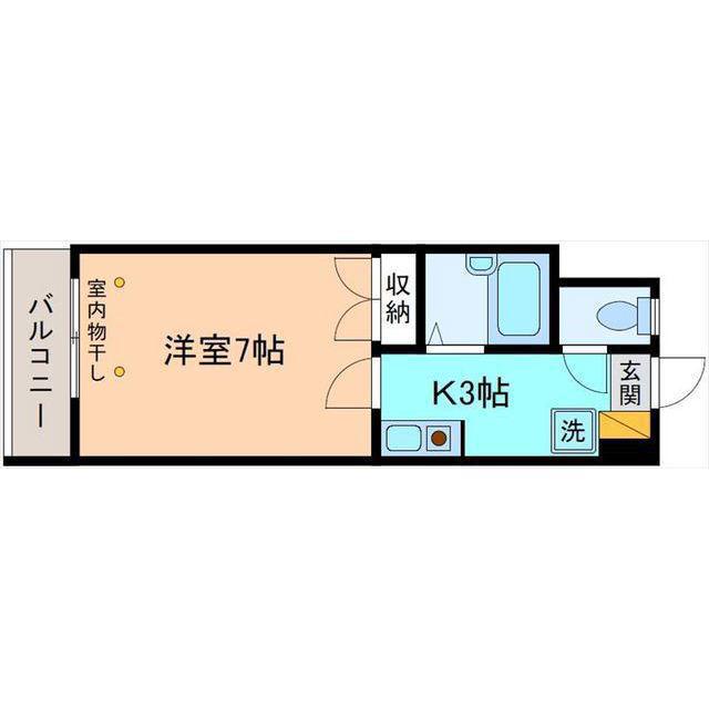 プラシード広岡(1K/1階)の間取り写真