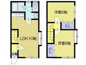 ゴールドヒル(2LDK/1階)の間取り写真