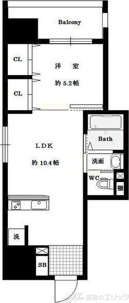 EST 18(1LDK/4階)の間取り写真