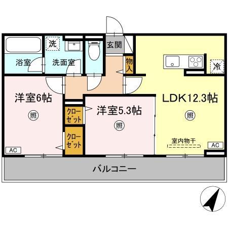 D-RESENA丸山S(2LDK/3階)の間取り写真