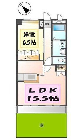 る・ぷらんたん(1LDK/1階)の間取り写真
