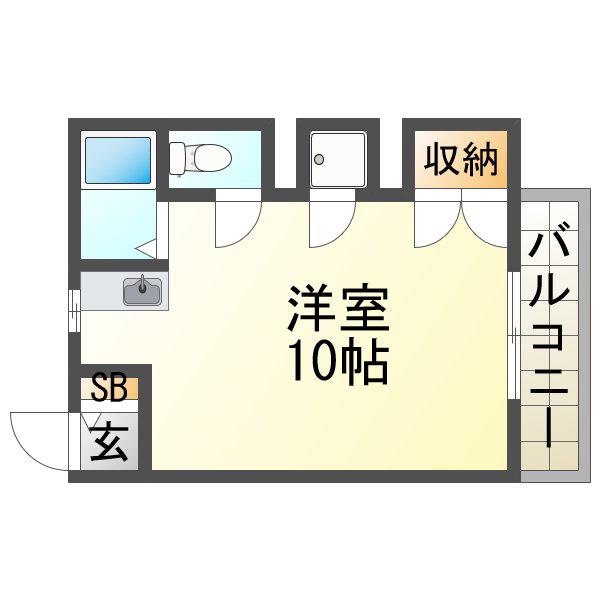 ソレイユコート(ワンルーム/5階)の間取り写真
