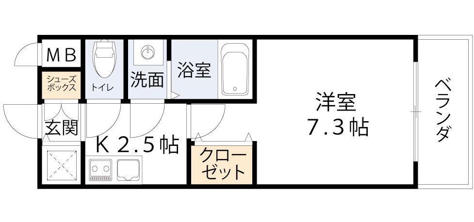 サムティ江戸堀ASUNT(1K/8階)の間取り写真