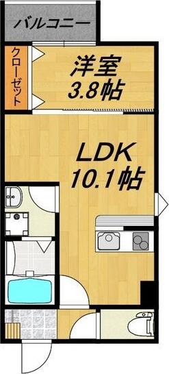 LECOCON一宮Ⅷ(1LDK/3階)の間取り写真