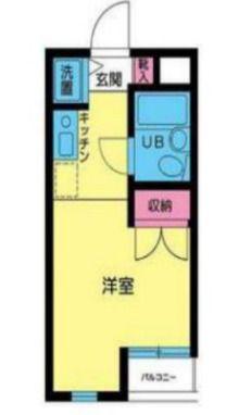 菱和パレス駒場東大前(1K/2階)の間取り写真