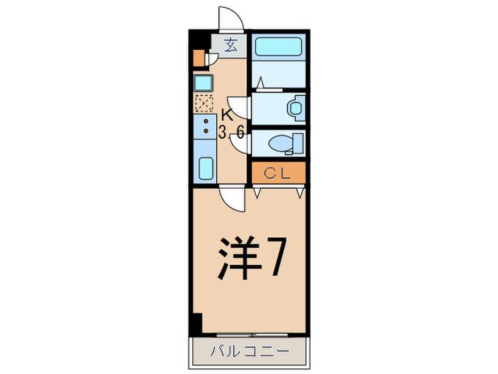 ヴィラフローレンス(1K/3階)の間取り写真