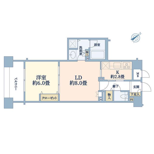 リブゼ横浜ベイモール(1LDK/3階)の間取り写真
