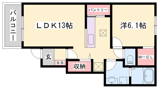 グランデ光祥1(1LDK/1階)の間取り写真