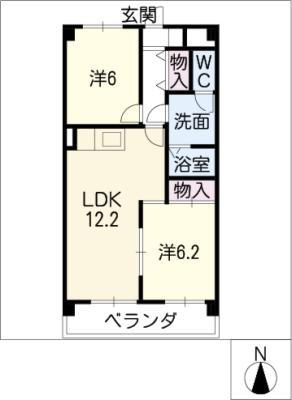メゾン弁天公園(2LDK/2階)の間取り写真
