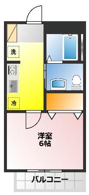 ウエストガーデンふじみ野(1K/1階)の間取り写真