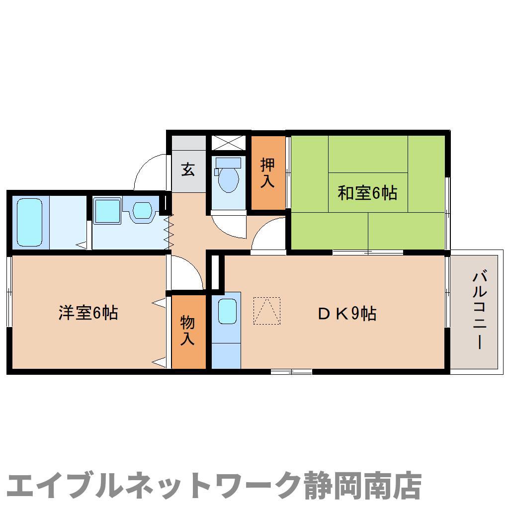 セジュール築地B(2LDK/1階)の間取り写真