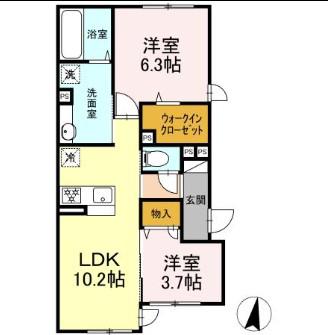 東京メトロ日比谷線 南千住駅 徒歩6分 3階建 新築(2LDK/1階)の間取り写真