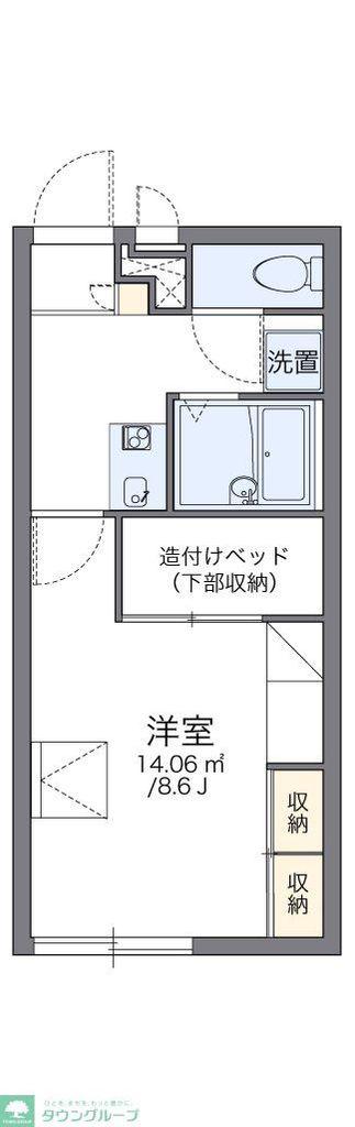 レオパレス文理台(1K/2階)の間取り写真