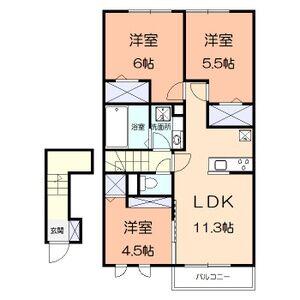 プティ モンターニュ(3LDK/2階)の間取り写真