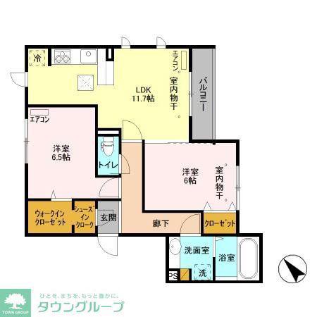 イデアーレ(2LDK/1階)の間取り写真