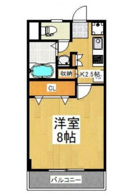 フォルテシムラ(1K/2階)の間取り写真