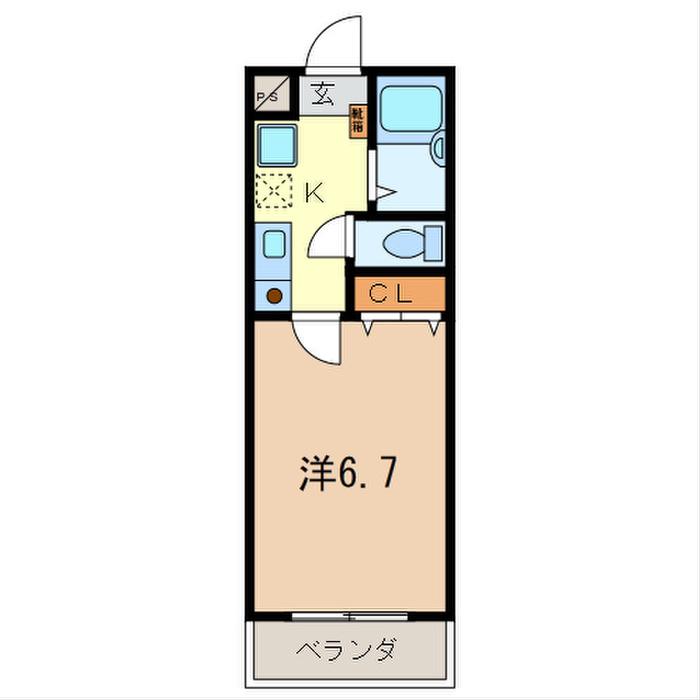 JCサウスSHIKI295(1K/2階)の間取り写真