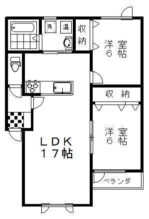 CERASUS(2LDK/2階)の間取り写真