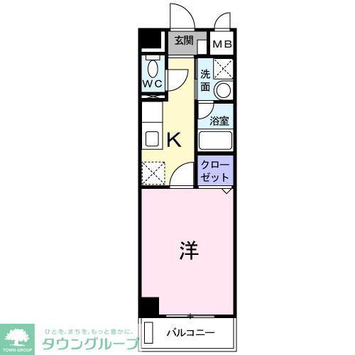 K・ブローテ・柏の葉A(1K/4階)の間取り写真