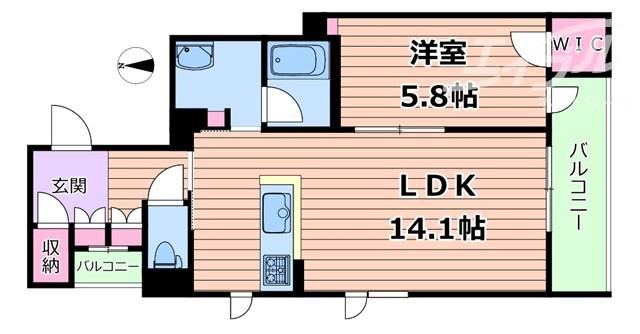 レジデンス 茨木春日(1LDK/3階)の間取り写真